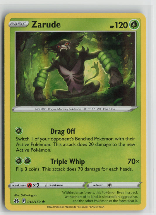 Zarude Holo Rare CRZ 016/159 NM