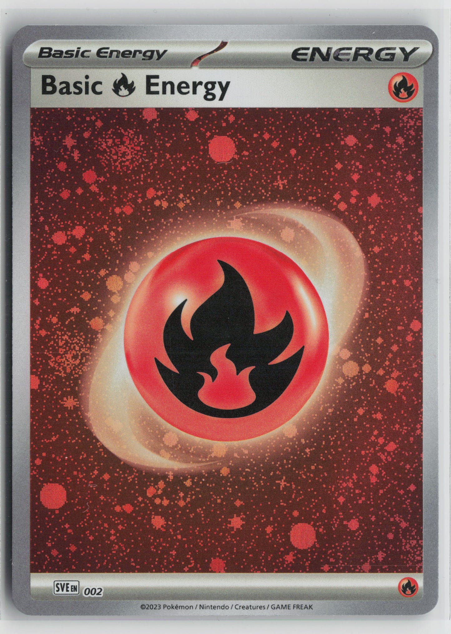 Basic Fire Energy (Cosmos Holo) Common SVE: Scarlet & Violet Energies 002 NM