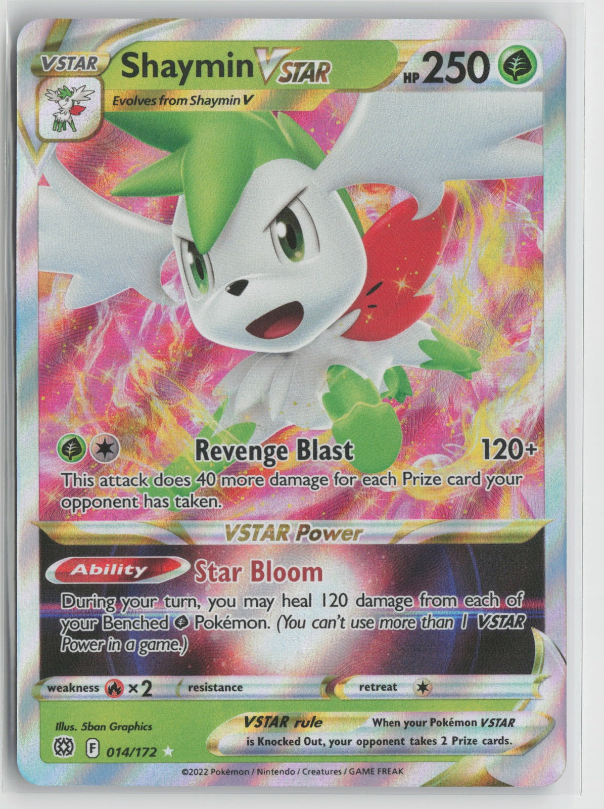 Shaymin VSTAR Ultra Rare Holo SWSH09 014/172 NM