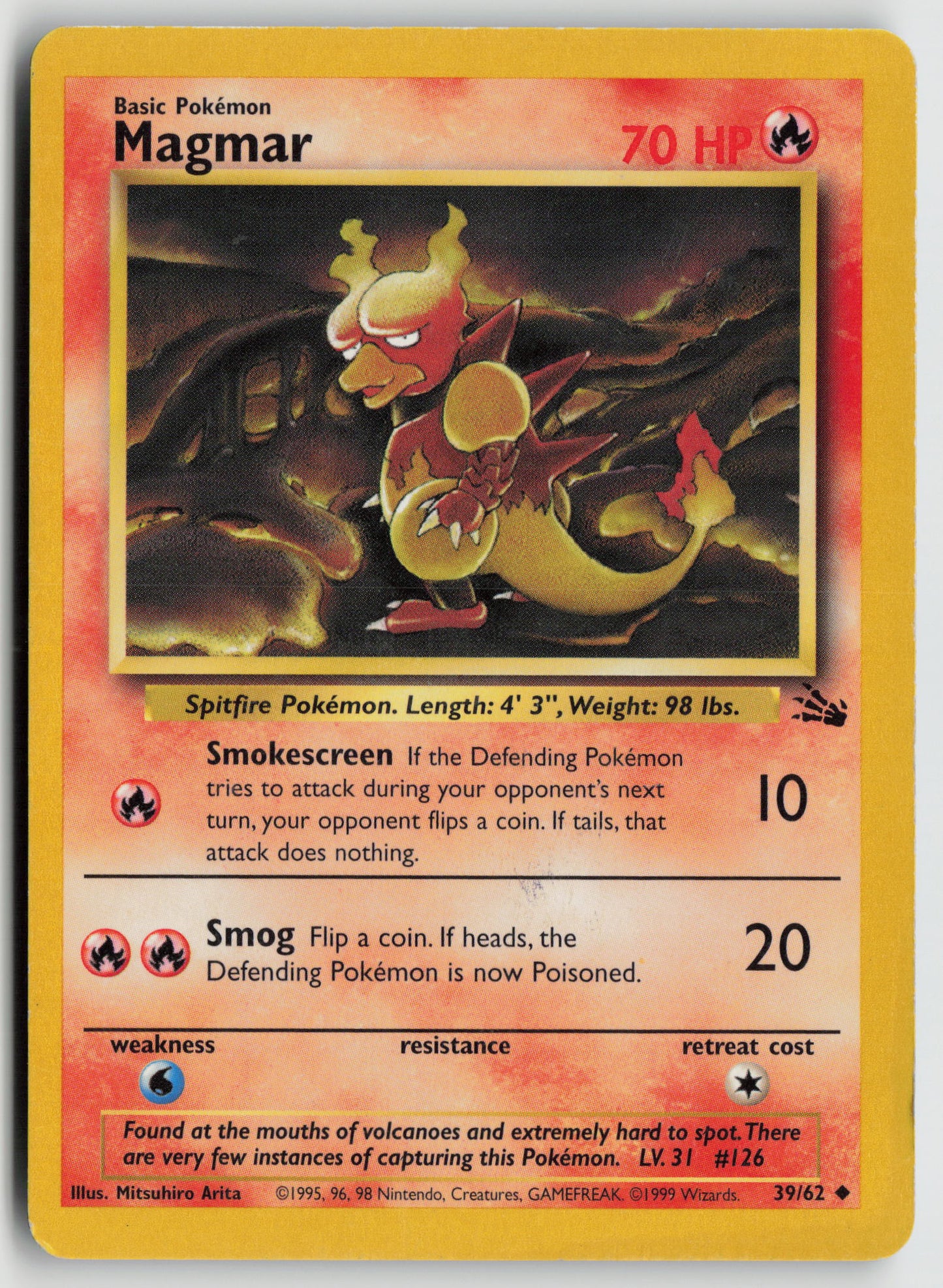 Magmar Uncommon Fossil 39/62 MP