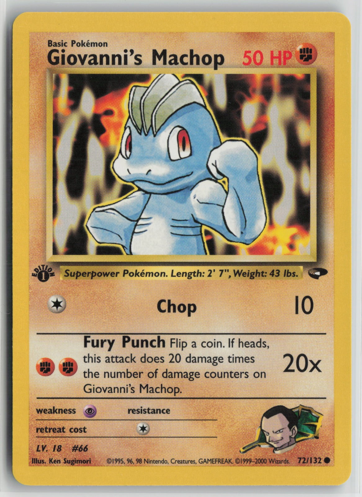 Giovanni's Machop Common 1st Edition G2 072/132 NM