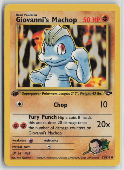 Giovanni's Machop Common 1st Edition G2 072/132 NM
