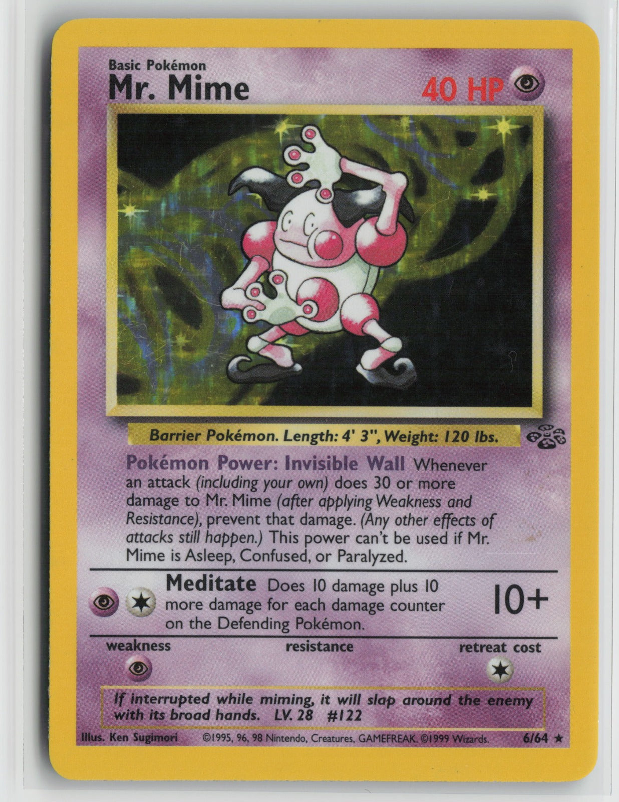 Mr. Mime (6) Holo Rare Unlimited Holo JU 06/64 LP