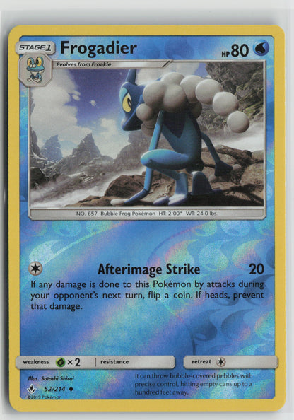 Frogadier Uncommon Reverse Holo SM10 52/214 NM