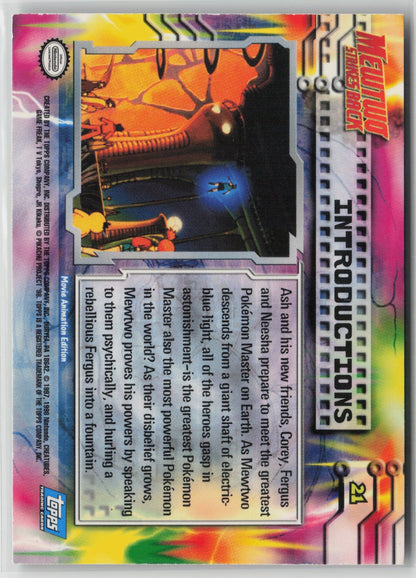 Topps Introductions Foil Mewtwo Strikes Back #21 LP (Back)