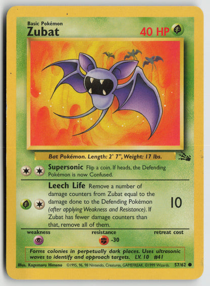 Zubat Common Fossil 57/62 DMG