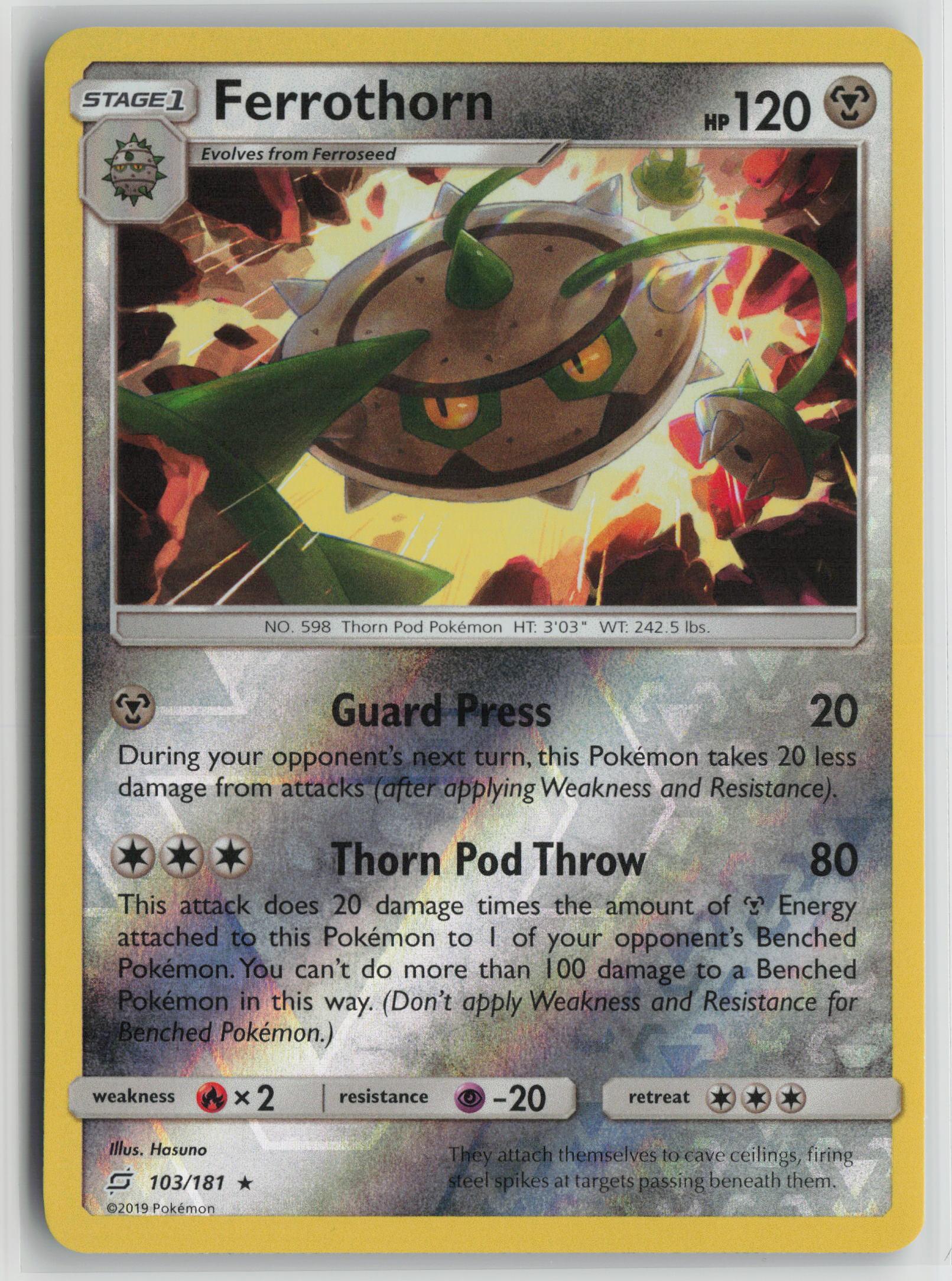 Ferrothorn Rare Reverse SM - Team Up 103/181 NM