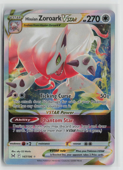 Hisuian Zoroark VSTAR Ultra Rare Holo SWSH11 147/196 NM