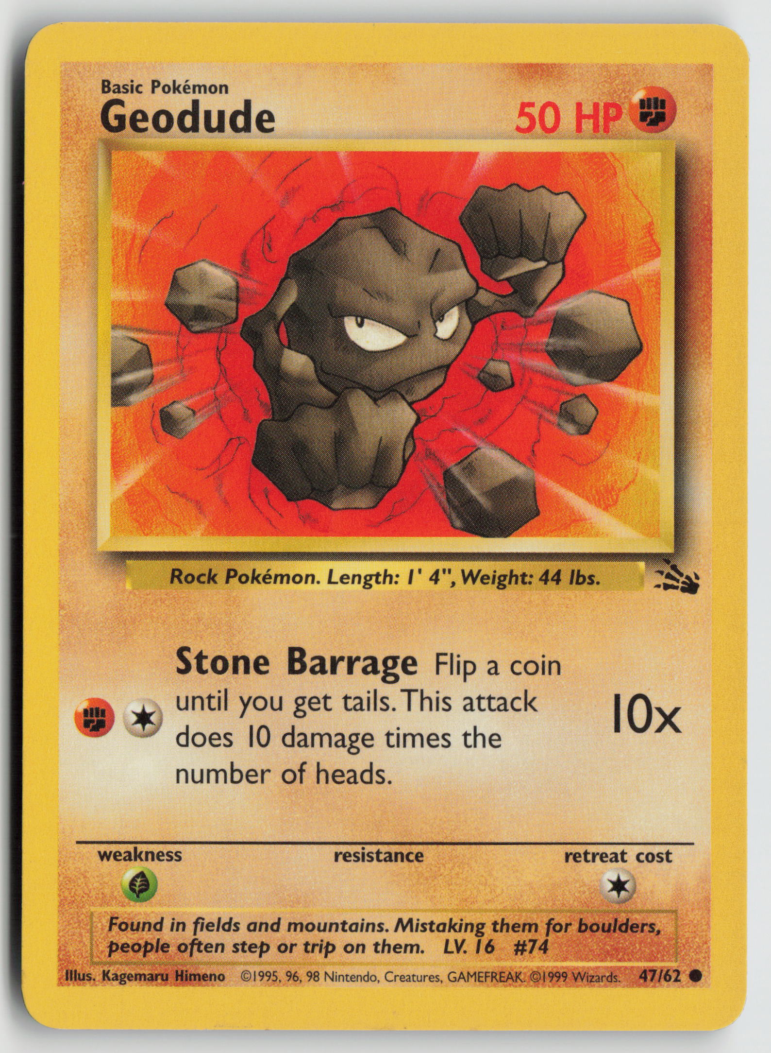 Geodude Common Fossil 47/62 MP