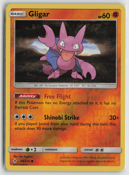 Gligar Common Reverse Holo SM10 98/214 NM