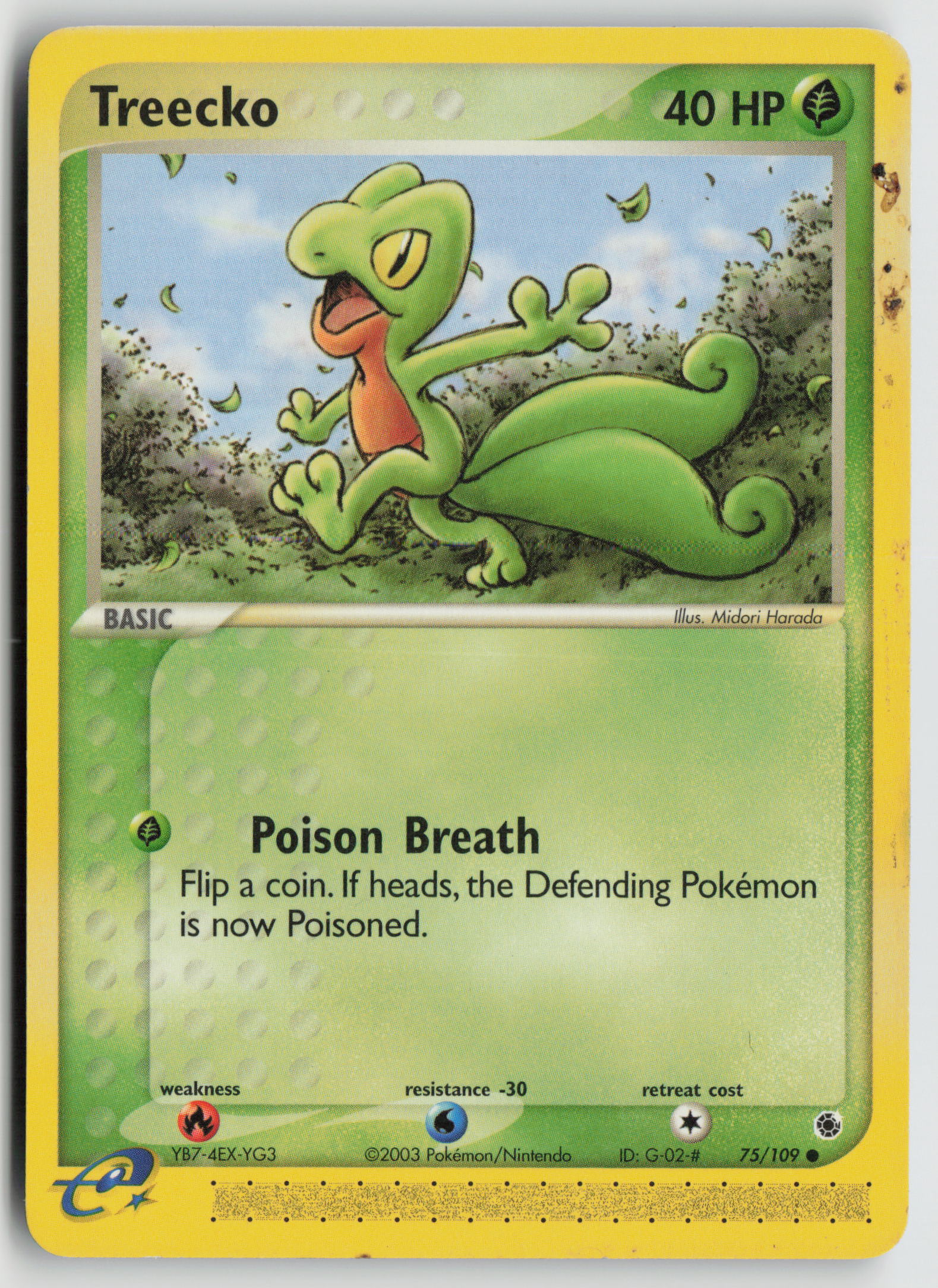 Treecko Common Ruby and Sapphire 75/109 HP