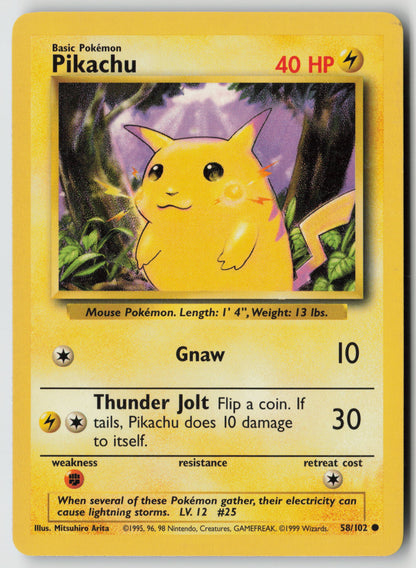 Pikachu Common Base Set 058/102 MP