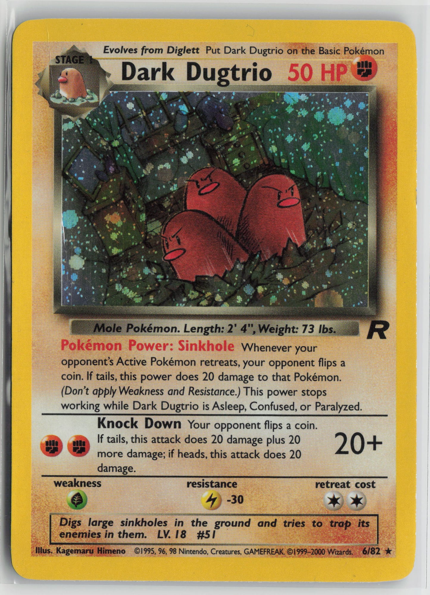 Dark Dugtrio (6) Holo Rare Holo TR 06/82 HP
