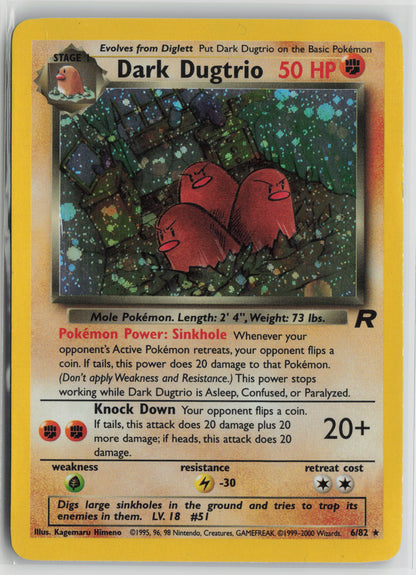 Dark Dugtrio (6) Holo Rare Holo TR 06/82 HP