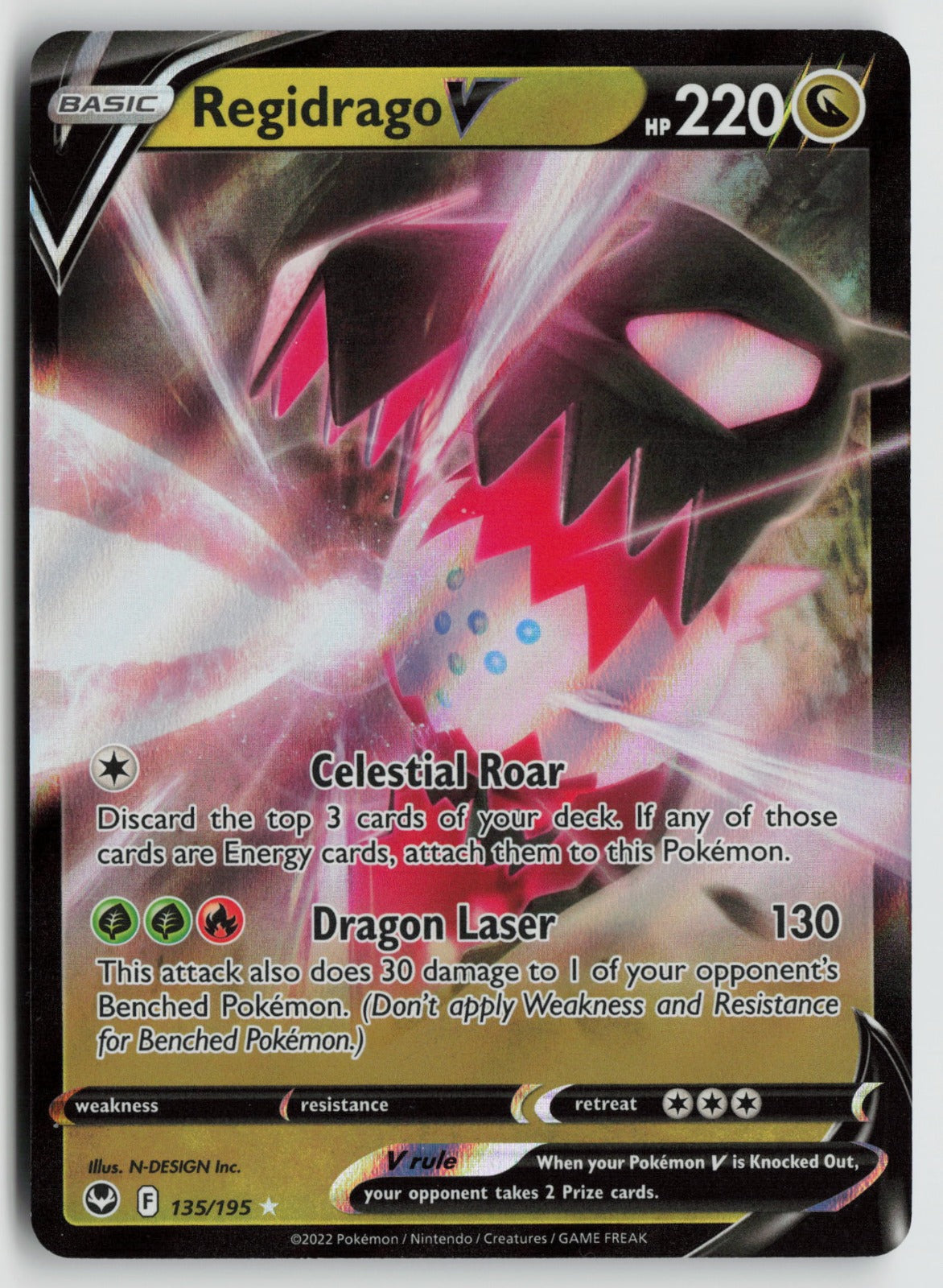 Regidrago V Ultra Rare Holo SWSH12 135/195 NM