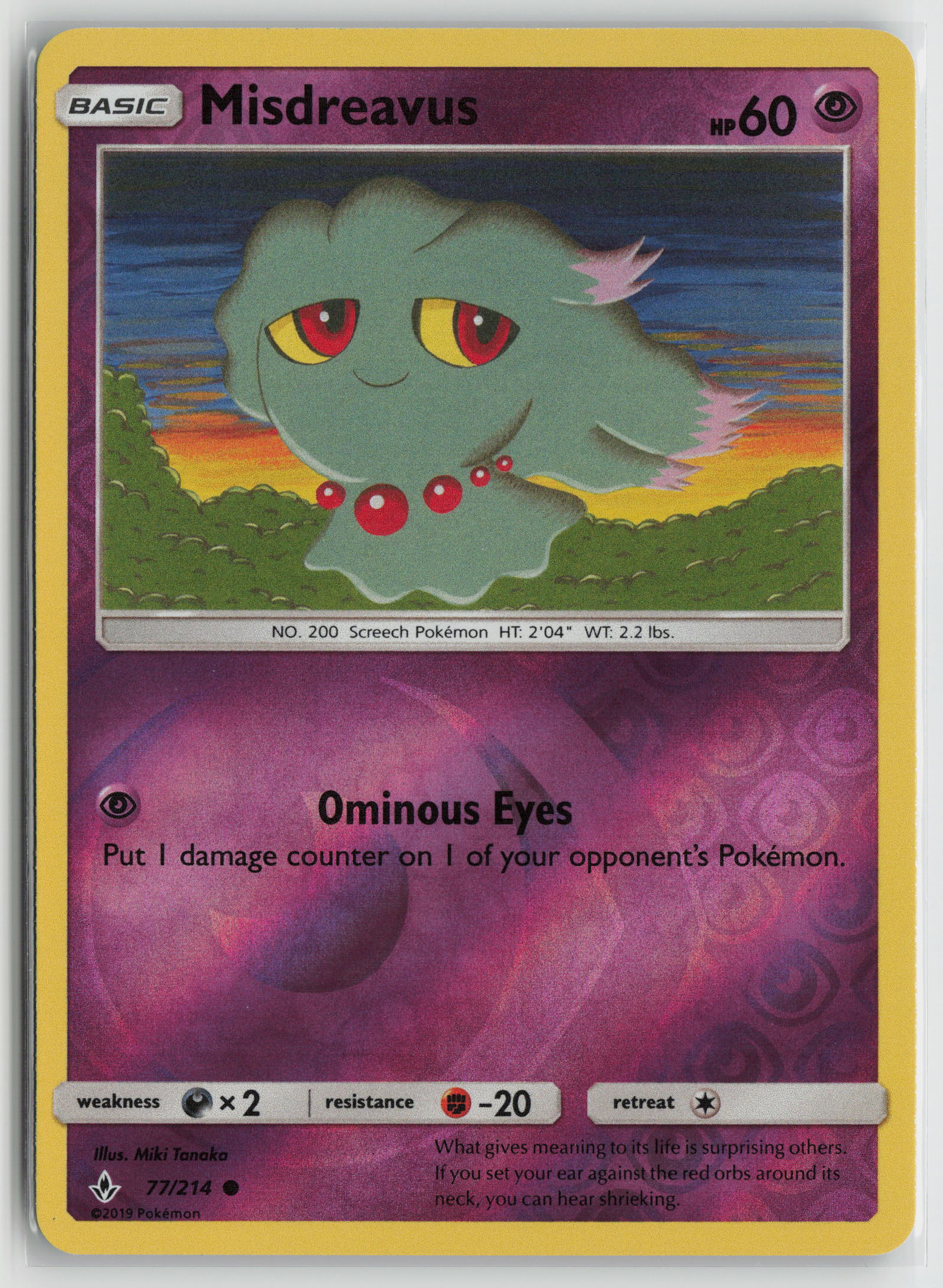Misdreavus Common Reverse Holo SM10 77/214 NM