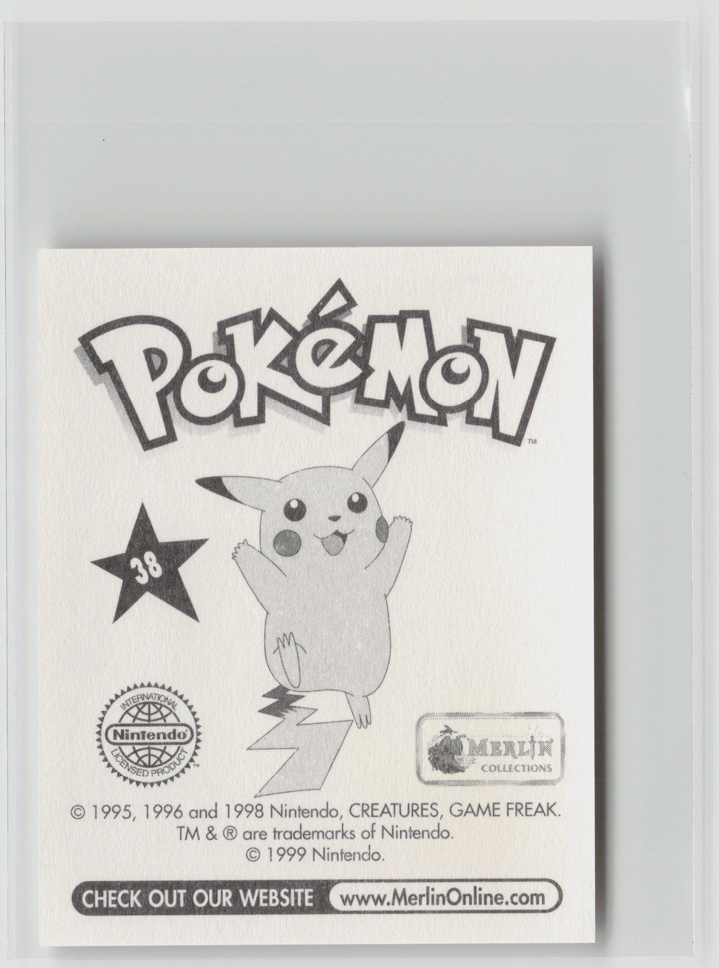 Ninetales - Merlin Topps Sticker 1999 #38 NM (Back)