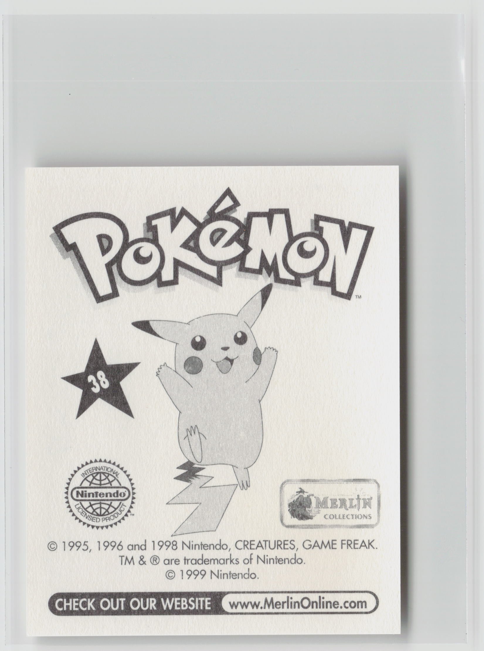 Ninetales - Merlin Topps Sticker 1999 #38 NM (Back)