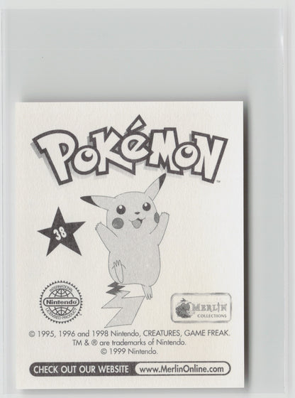 Ninetales - Merlin Topps Sticker 1999 #38 NM (Back)