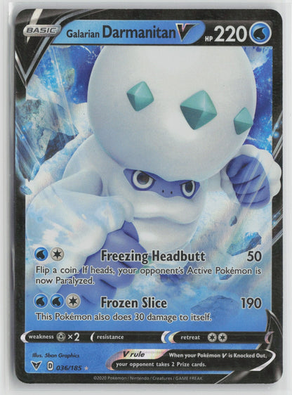 Galarian Darmanitan V Ultra Rare Holo SWSH04 036/185 NM