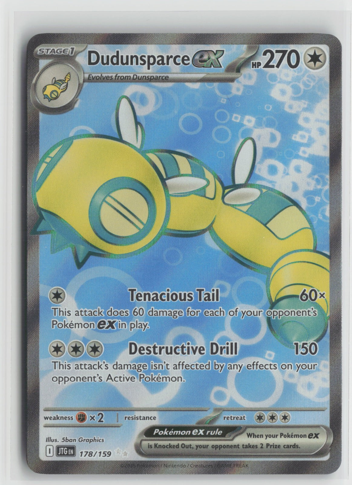 Dudunsparce ex Ultra Rare Holo JTG 178/159 NM