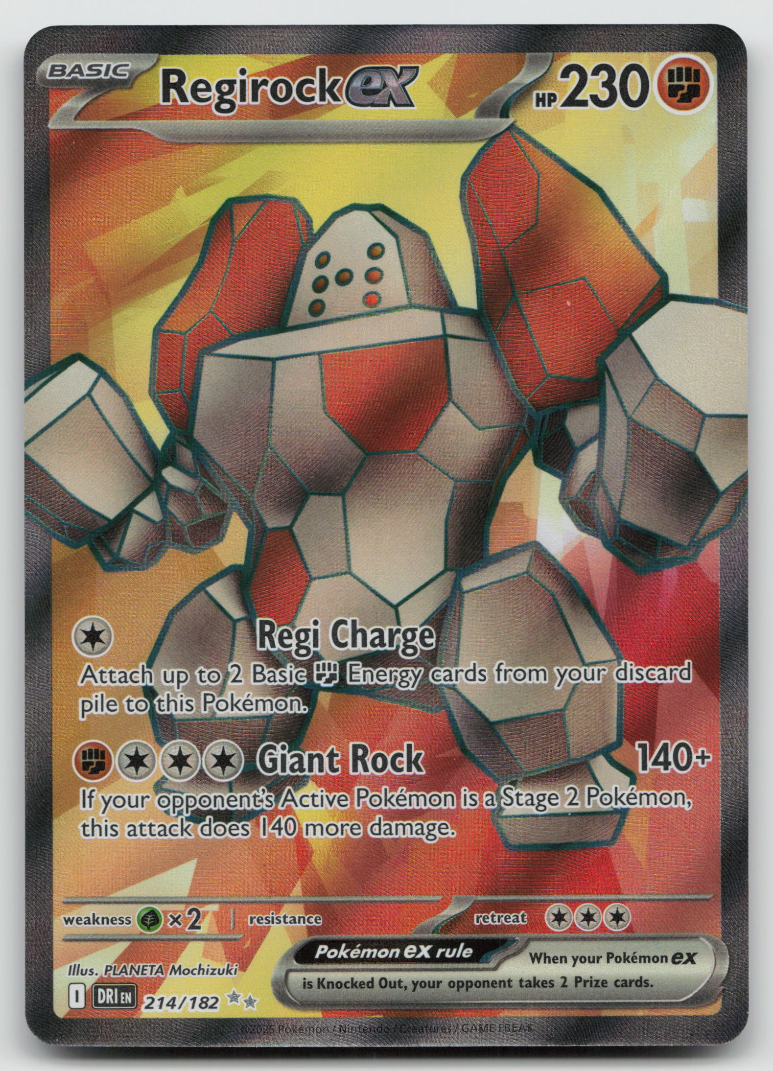 Regirock ex - Ultra Rare Holo DRI 214/182 NM