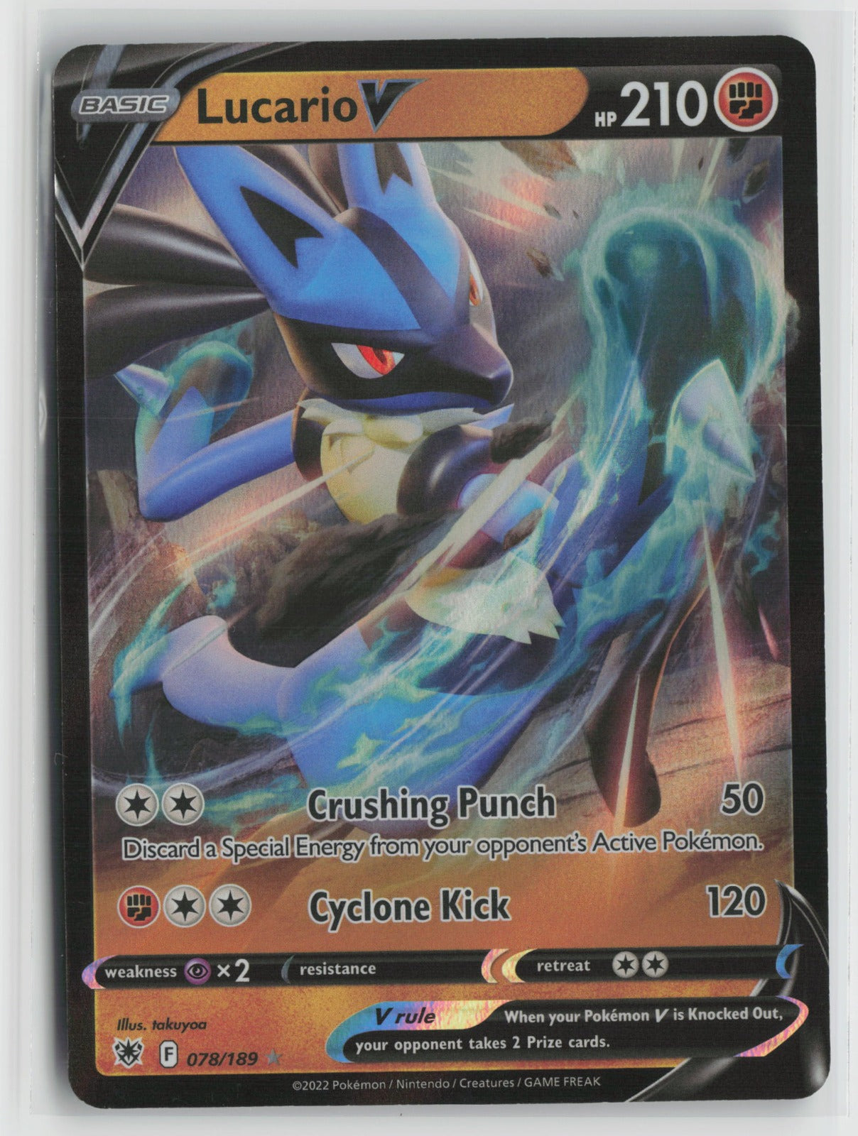 Lucario V Ultra Rare Holo SWSH10 078/189 NM