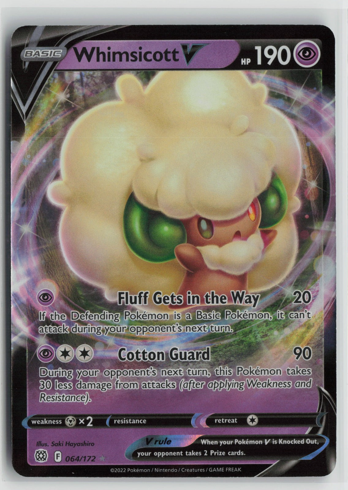 Whimsicott V Ultra Rare Holo SWSH09 064/172 NM