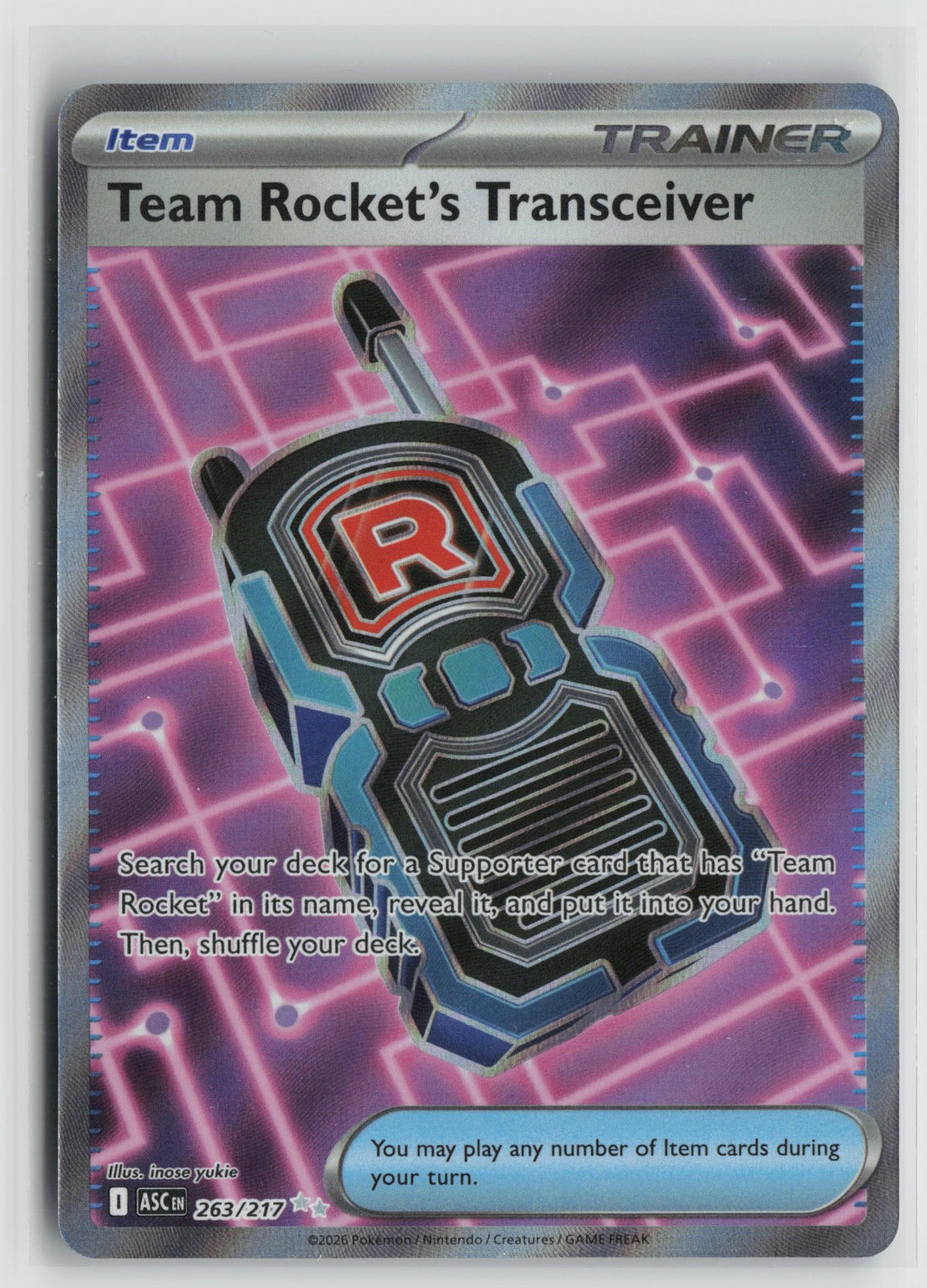 Team Rocket's Transceiver - Ultra Rare Holo ASC 263/217 NM