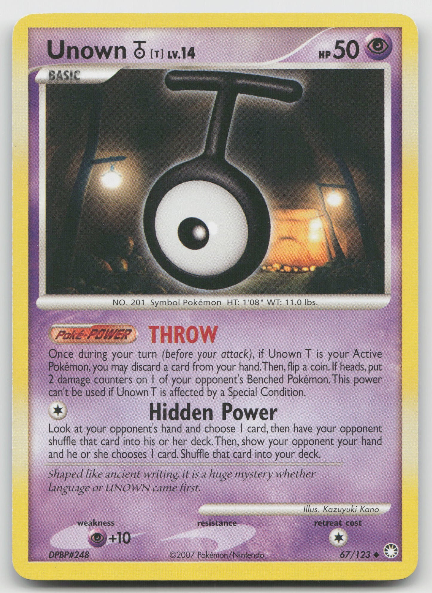Unown [T] Uncommon Normal MT 67/123 LP