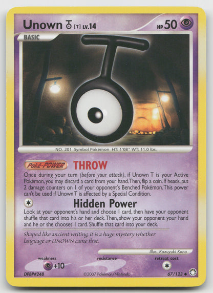 Unown [T] Uncommon Normal MT 67/123 LP