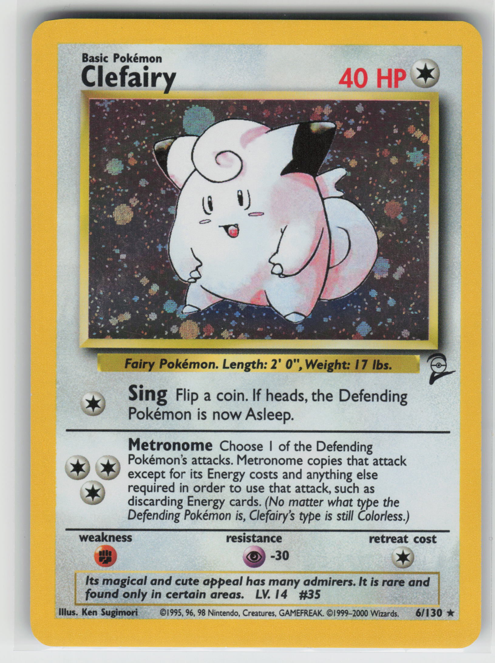 Clefairy Holo Rare Base Set 2 006/130 LP