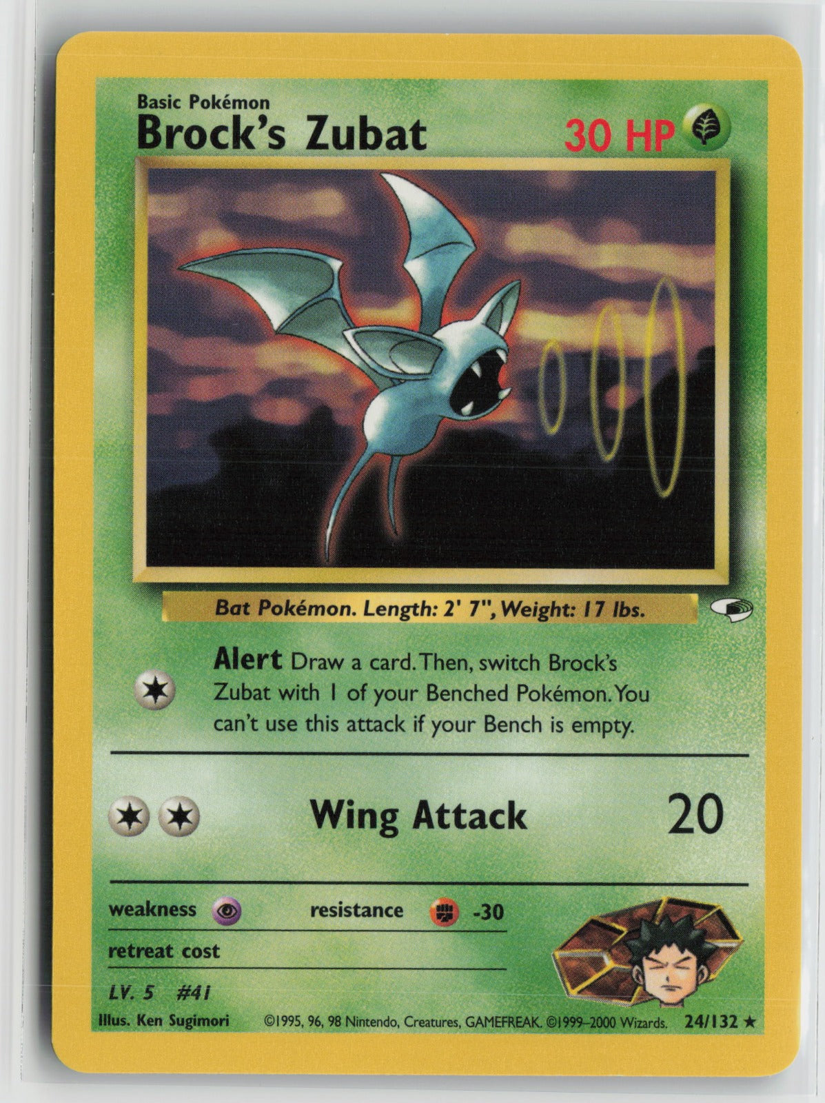 Brock's Zubat (24) Rare Unlimited G1 024/132 NM