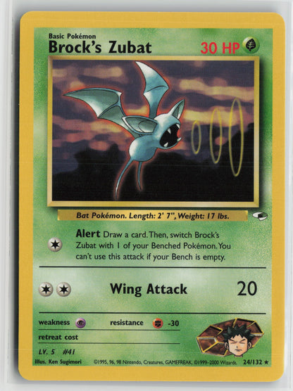 Brock's Zubat (24) Rare Unlimited G1 024/132 NM