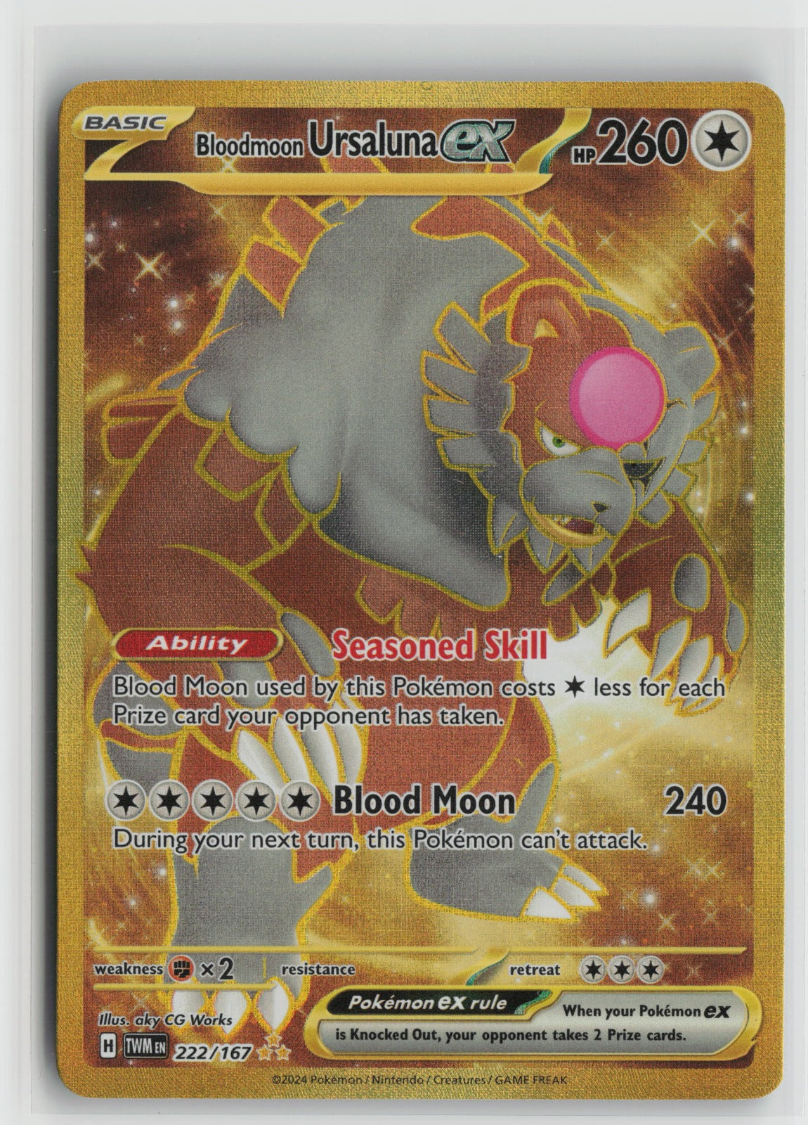 Bloodmoon Ursaluna ex Hyper Rare Holo TWM 222/167 NM