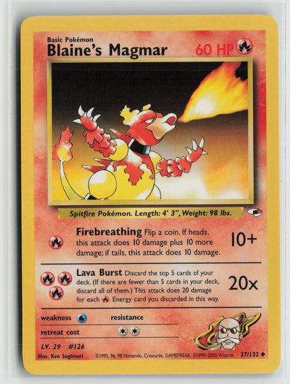 Blaine's Magmar Uncommon Unlimited G1 037/132 NM