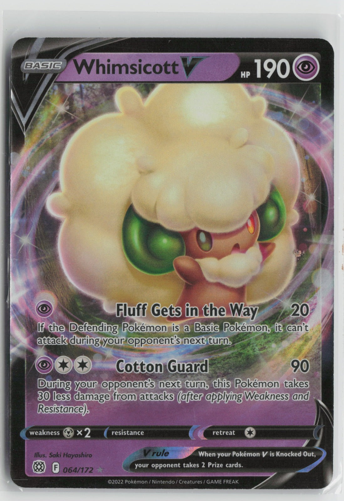 Whimsicott V Ultra Rare Holo SWSH09 064/172 NM