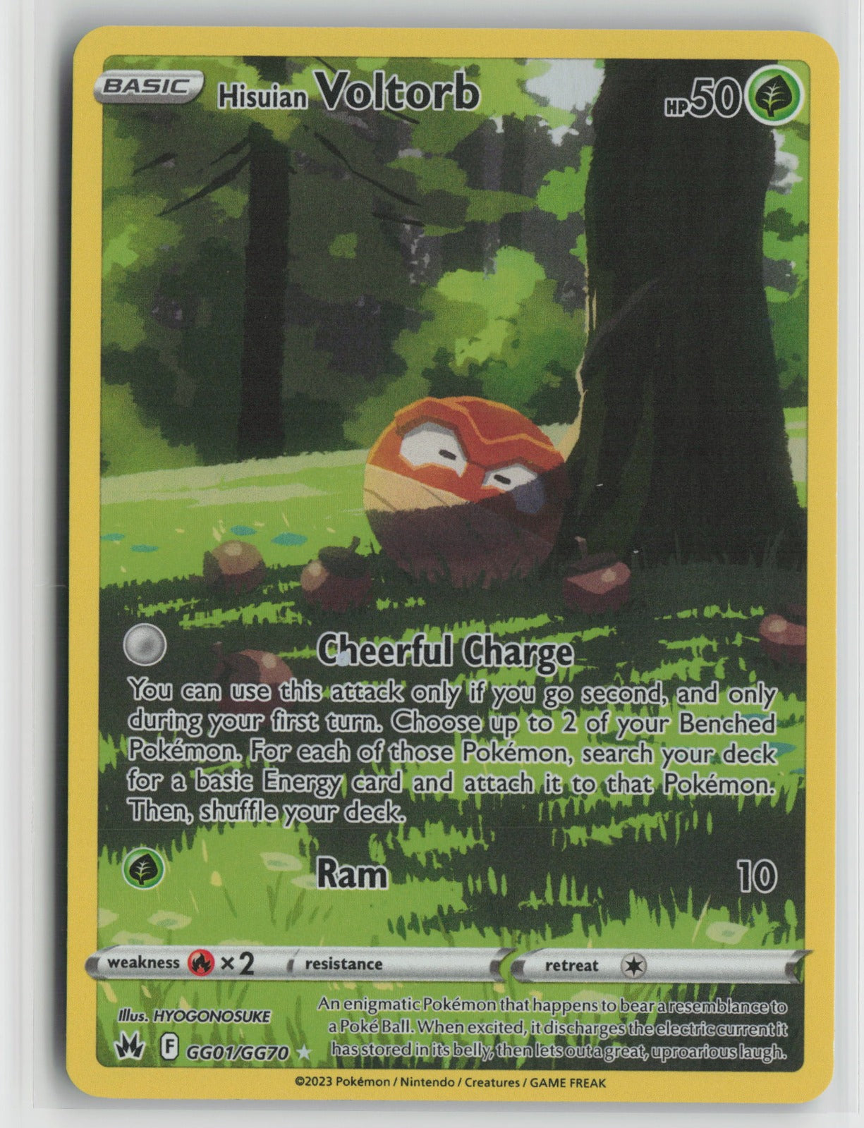 Hisuian Voltorb Ultra Rare Holo CRZ:GG GG01/GG70 NM