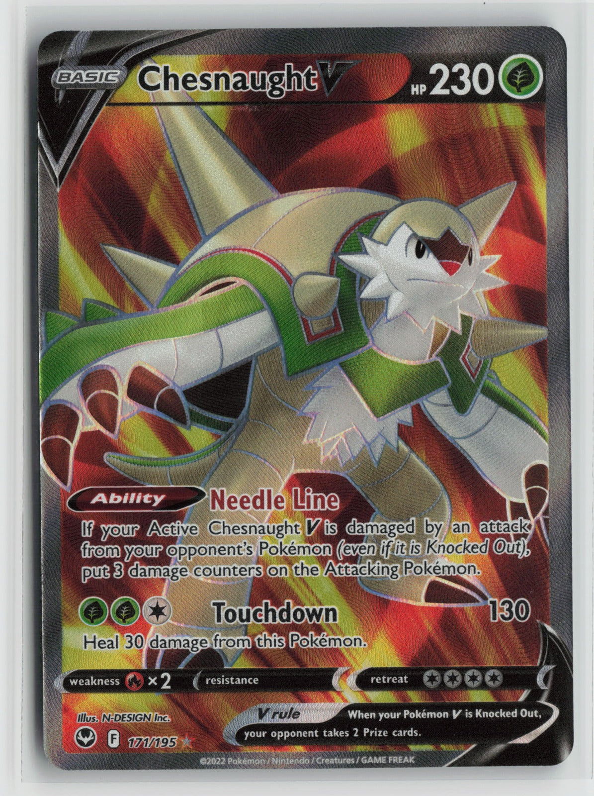 Chesnaught V (Full Art) Ultra Rare Holo SWSH12 171/195 NM