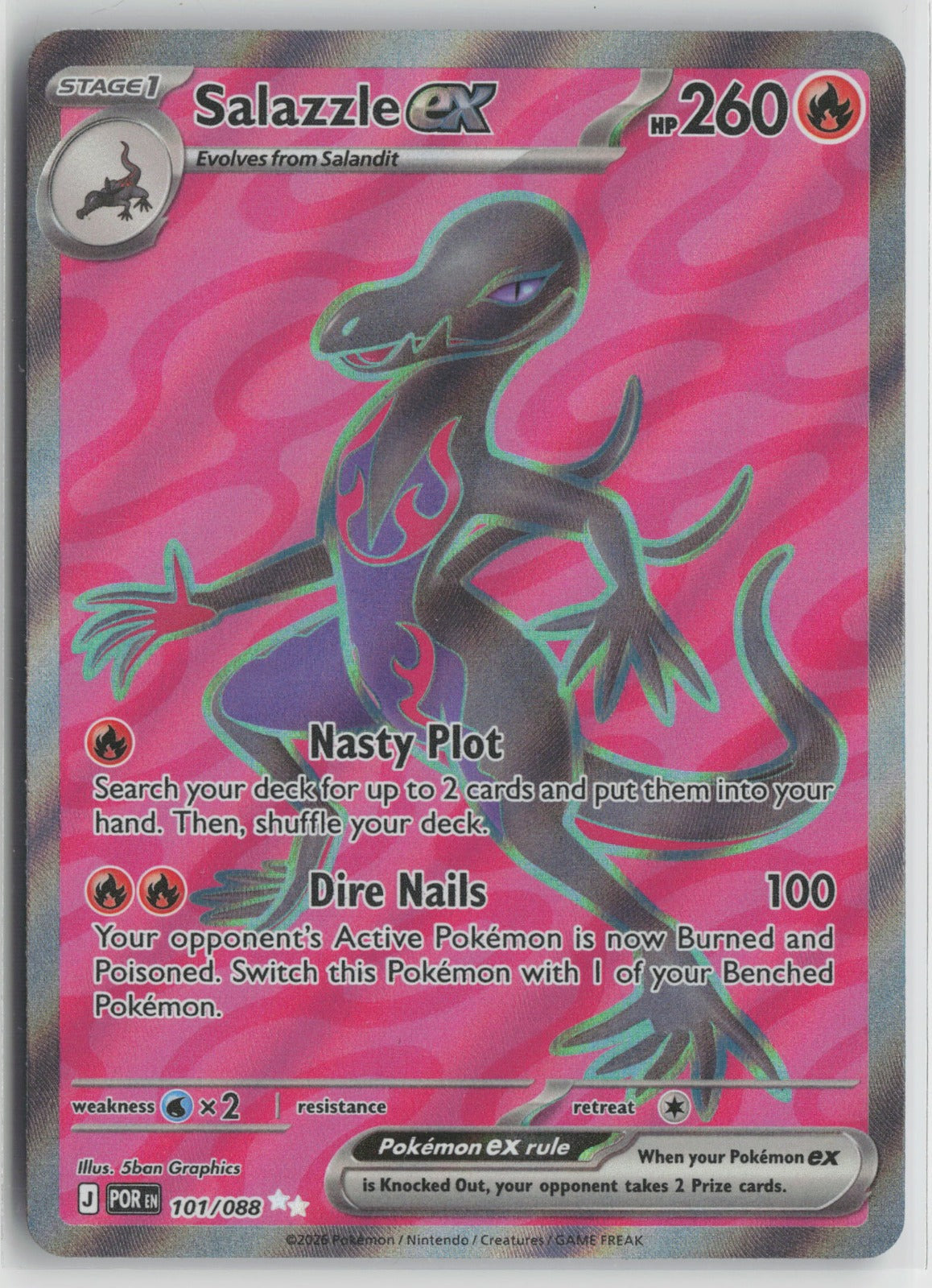 Salazzle ex - Ultra Rare Holo POR 101/088 NM