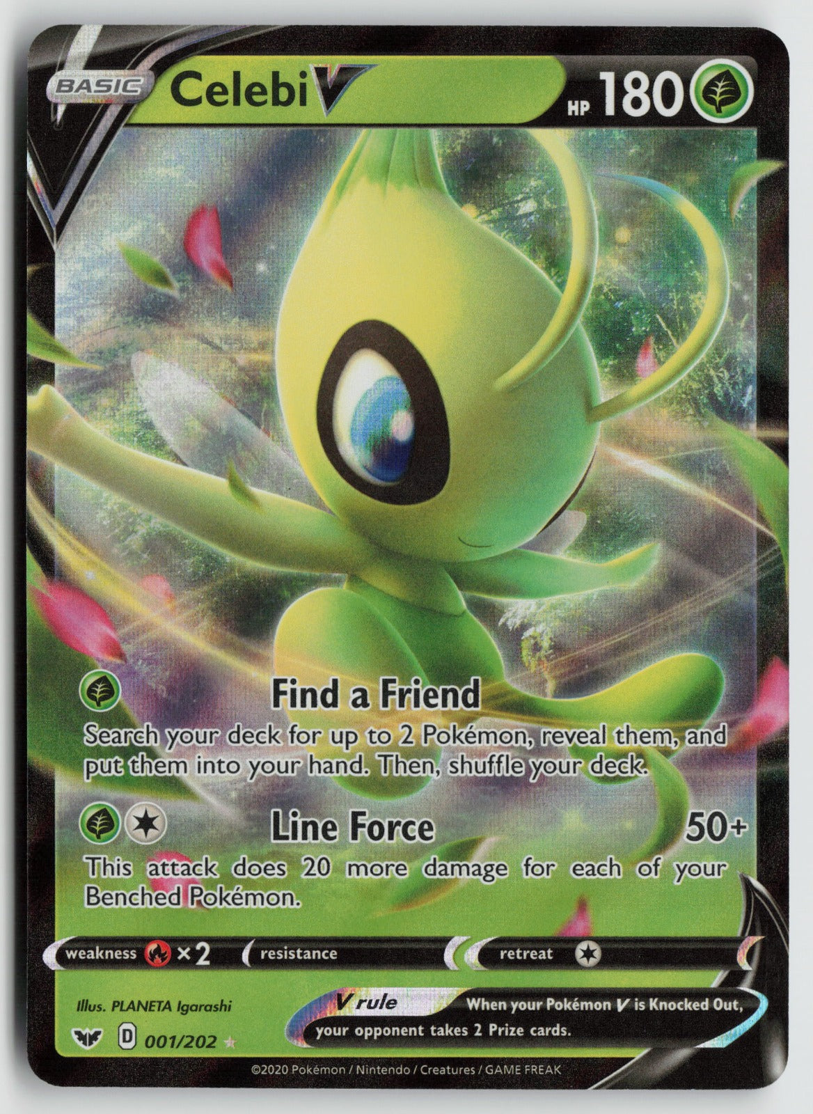 Celebi V Ultra Rare Holo SWSH01 001/202 NM