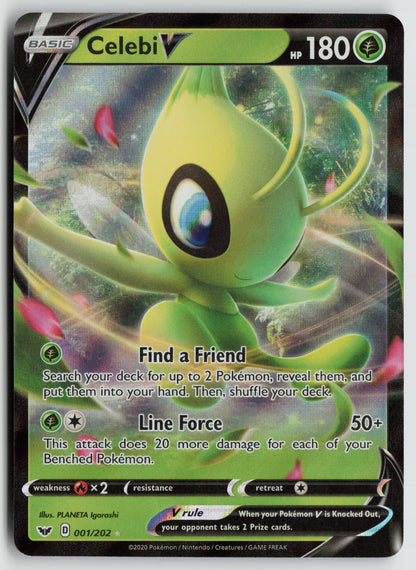 Celebi V Ultra Rare Holo SWSH01 001/202 NM