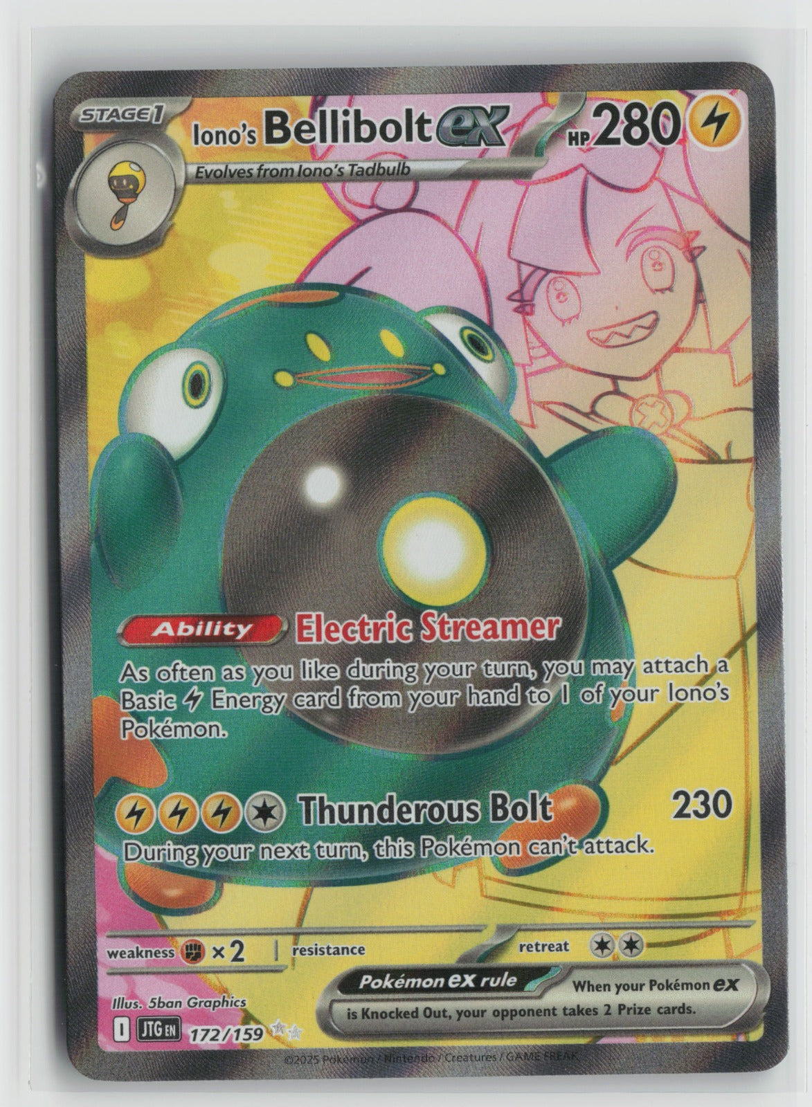 Iono's Bellibolt ex - Ultra Rare Holo JTG 172/159 NM
