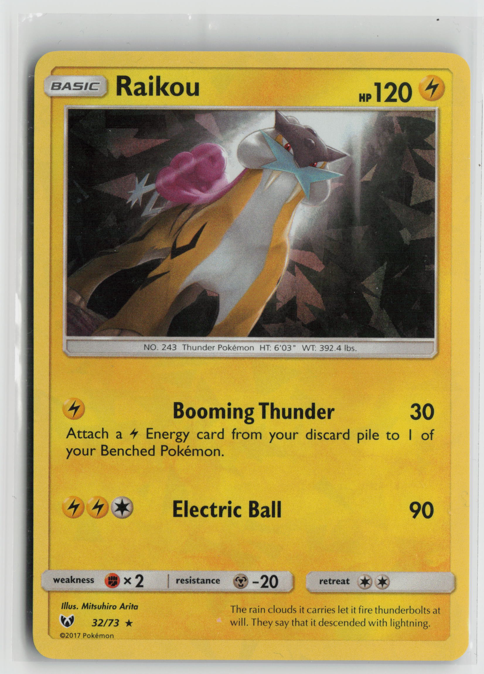 Raikou Holo Rare Shining Legends 32/73 NM