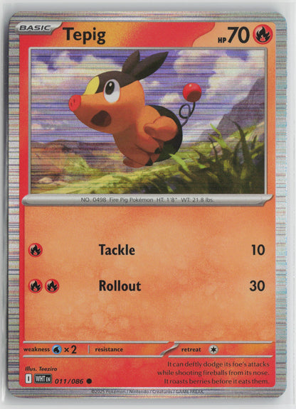 Tepig - (Unova Poster Collection) Common Holo MCAP 011/086 NM