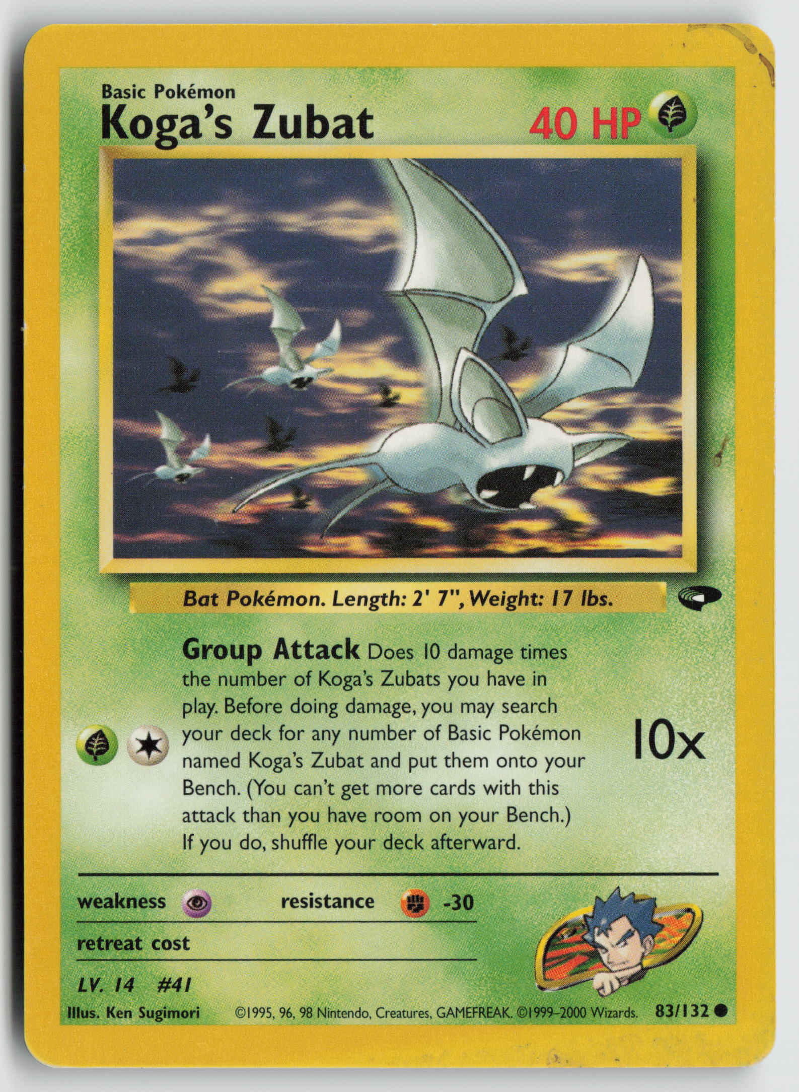 Koga's Zubat Common Gym Challenge 083/132 MP