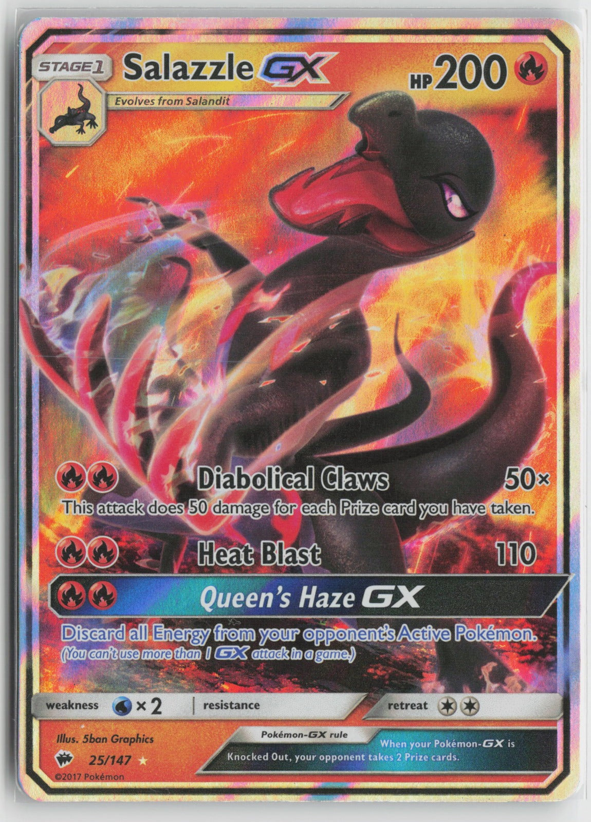 Salazzle GX Ultra Rare Holo SM03 25/147 NM