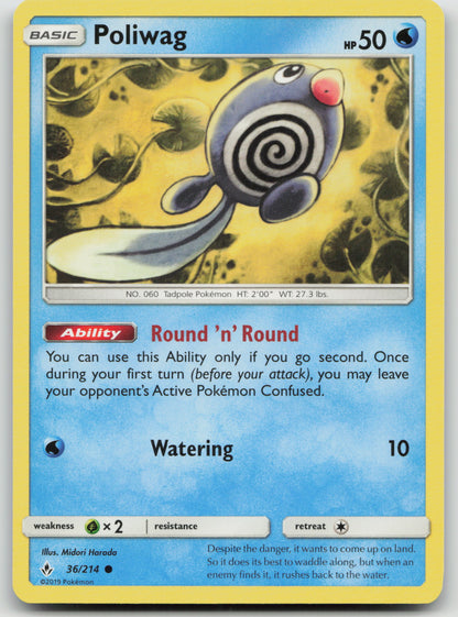 Poliwag (36) Common Normal SM10 36/214 NM
