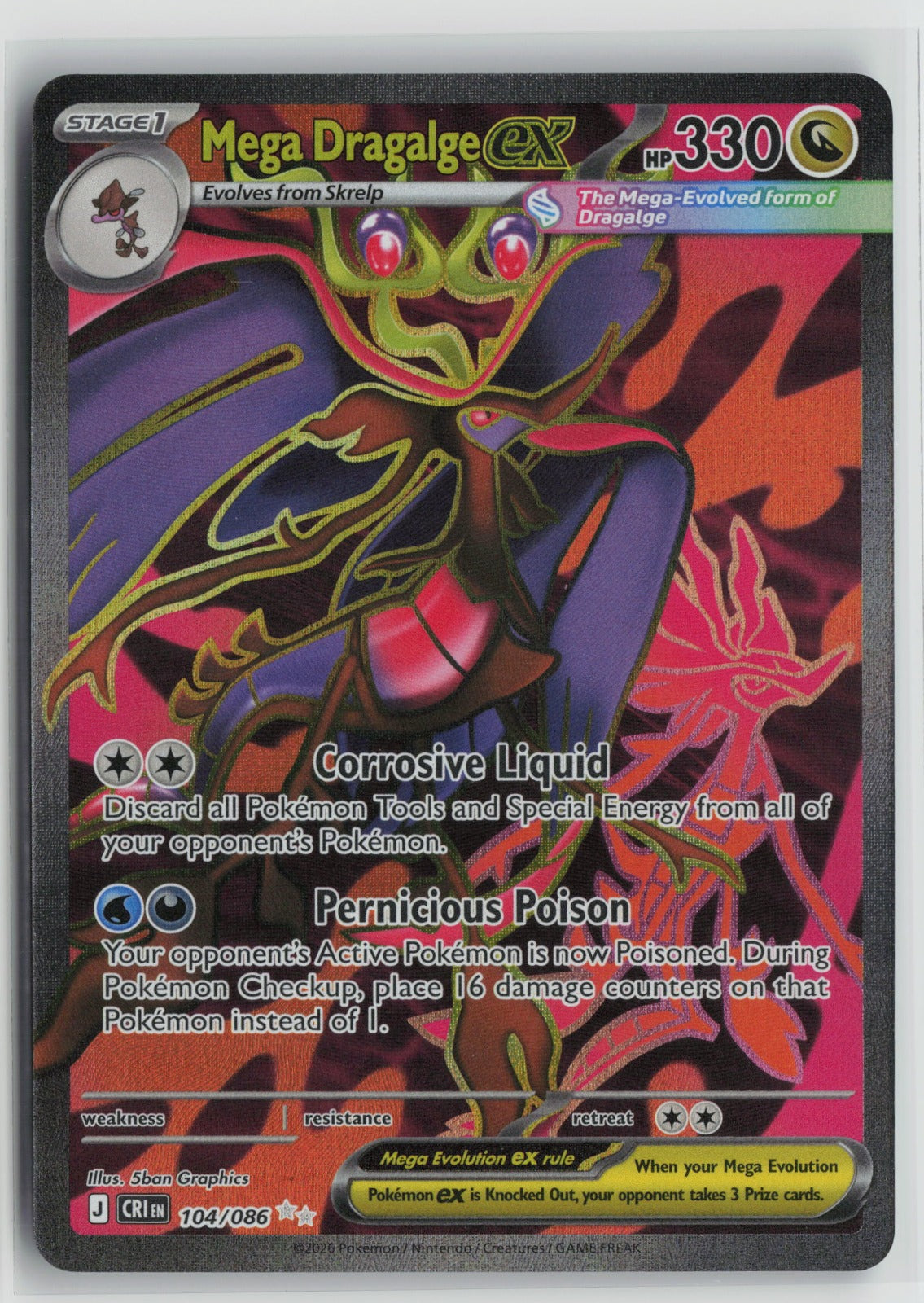 Mega Dragalge ex - Ultra Rare Holo CRI 104/086 NM