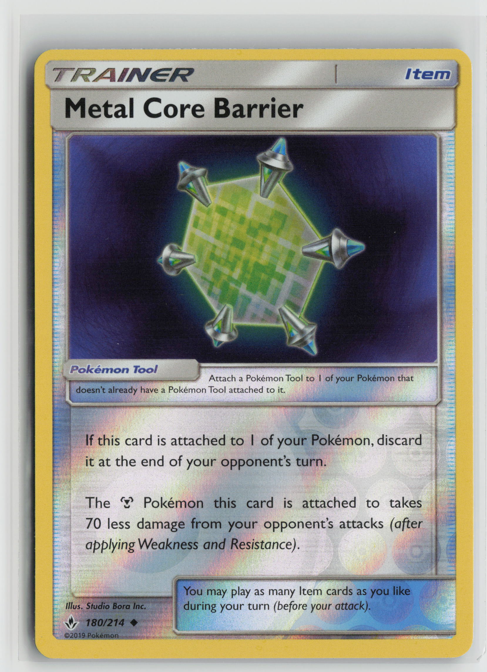 Metal Core Barrier Uncommon Reverse Holo SM10 180/214 NM